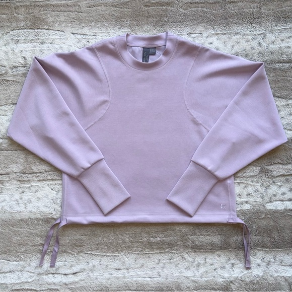 Sweaty Betty Sweaters - Sweaty Betty Class Crop Tie Waist Sweatshirt in Lavender Size 4